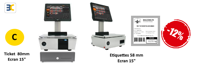 Offre promotion Balcom tactile Marques BM5 balance de commerce balance a ticket balances a etiquettes
