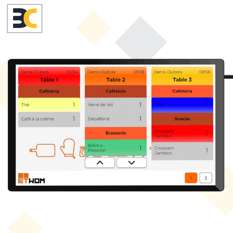 ETKOM SDILAB Gestion de Demandes en Cuisine avec ETKOM écran cuisine connectée écran de cuisine écran pour cuisine professionnelle